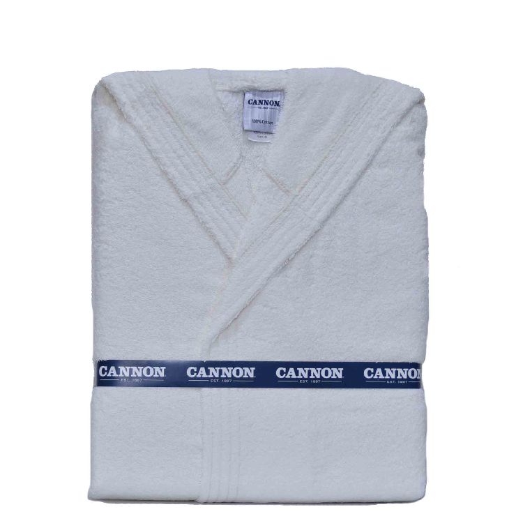 _RP04090 Cannon Hooded Bathrobe Ivory 100%Cotton - Image 1