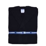 Cannon Hooded Bathrobe Black 100% Cotton
